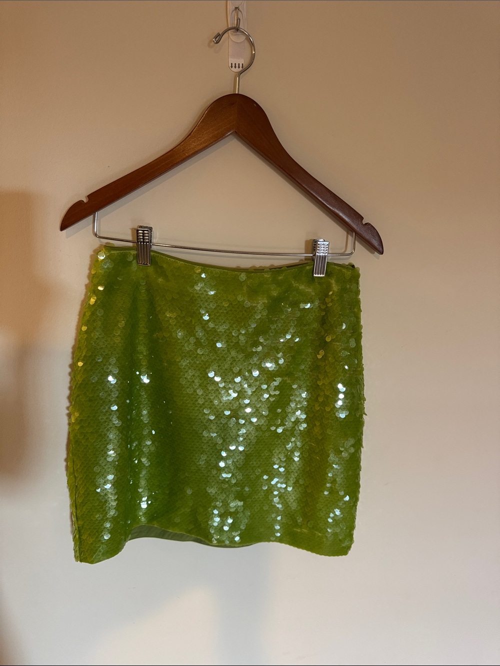 Green Sequin Mini Skirt - Women's Party Skirt